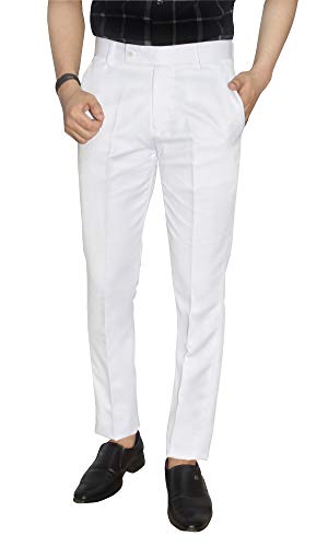 Image of KUNDAN Slim Fit Men Polyester Viscose Blend Trousers