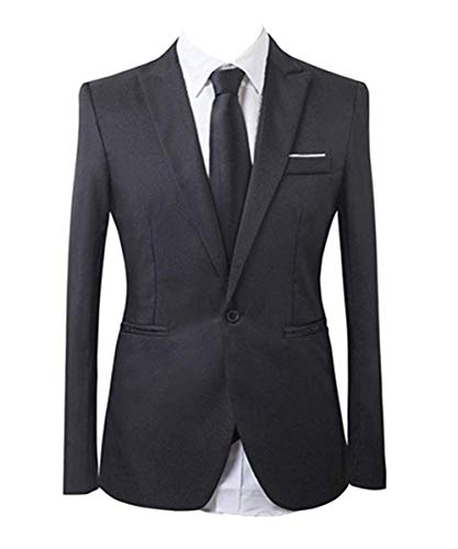 GATMSTZ Men Formal Peak Lapel 2 Pieces Suit One Button Groom Tuxedo Jacket Pants2