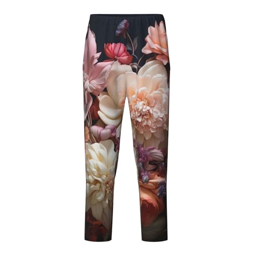 Pantalon de pyjama unisexe en maille douce supérieure imprimé floral délicat