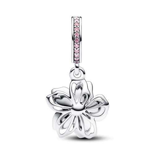 PANDORA Moments Cherry Blossom Dangle Charm - Sterling Silver Charm with Cubic Zirconia & Enamel - Jewelry for Women - Includes Gift Box3