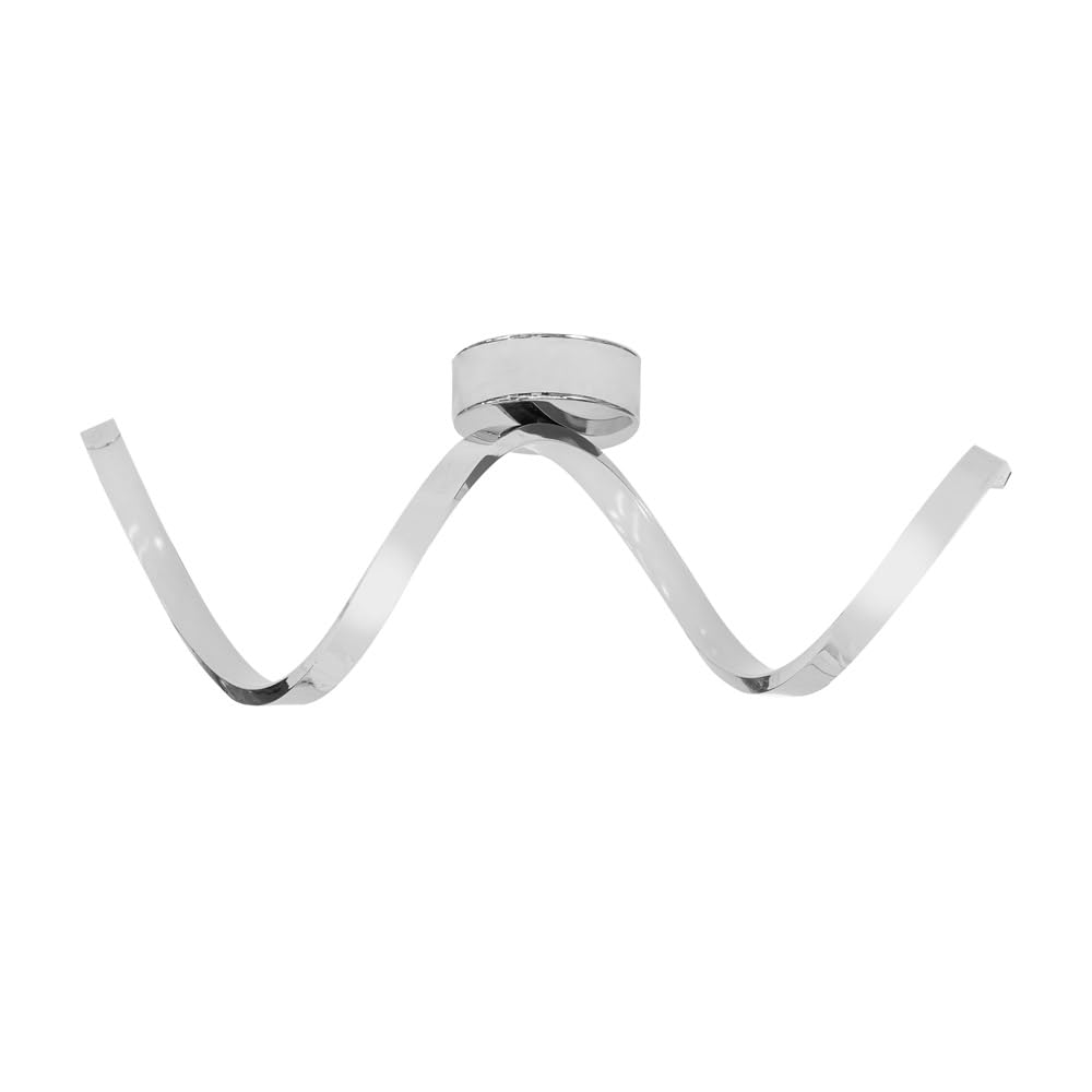 Chrome Single Twist Ceiling Light Integrated LED Living Room Light Fitting - IP44 Bathroom