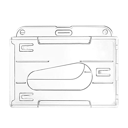 Porte-badge vertical avec fentes pour les pouces, en plastique rigide, transparent, pour carte d'identité, cartes de crédit, permis de conduire et pass Cover