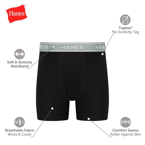 Image of Hanes Boys' Underwear Boxer Briefs Or Briefs Pack, 8 Or 12 Pack, Cotton Stretch Underwear for Boys & Toddler Boys
