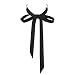 SYAYA Ladies Long Pre Bow Tie Solid Color Bowtie for Women WLJ14 (black)