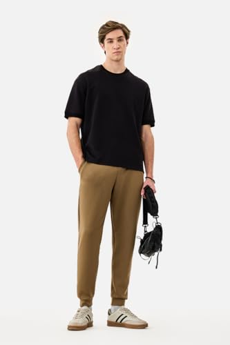 Image of SNITCH Men Track Pants | Relaxed Fit with Contrast Side Stripes & Zippered Pockets | Polyester Blend Fabric for Athletic & Street Wear | Stretchable & Comfortable Design