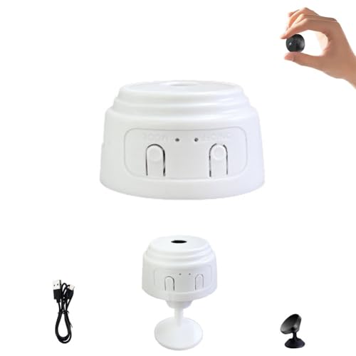Cámara oculta, cámara espía WiFi oculta, 1080p HD Video Cloud y almacenamiento SD, mini cámara oculta con detección de movimiento, control de aplicación de cámara de video de monitor pequeño (blanco