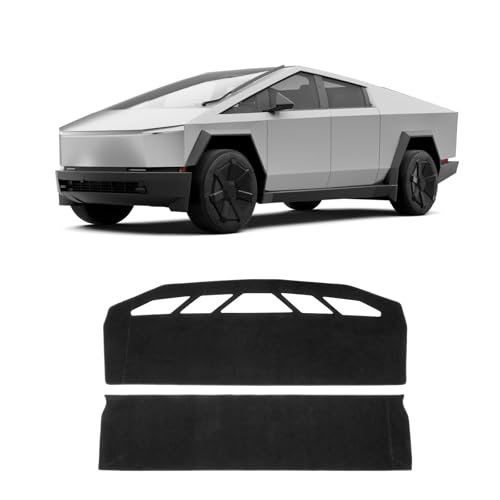KUST Car Dash Cover for Tesla Cybertruck 2024 2025 2026 Polyester Non-Slip Center Console Dash Cover Interior Accessories for Tesla Cybertruck Custom Fit Dash Mat Sunshade Windshield Glare Black