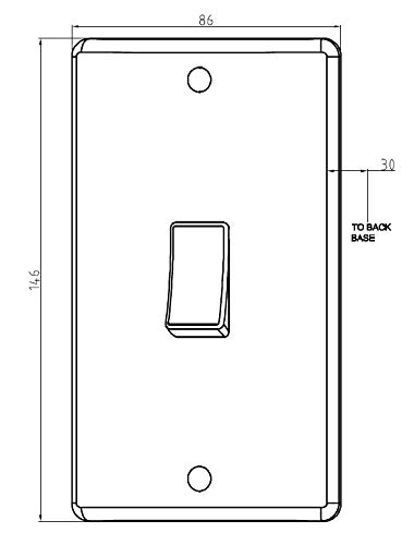 Curved Edge 2 Gang DP Switch in White with White Rockers, Cooker 45A Red Switch Large - Image 2