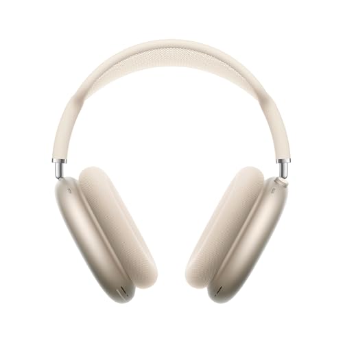 Apple AirPods Max Wireless Over-Ear Headphones Pro-Level Active Noise Cancellation Transparency Mode Personalised Spatial Audio USB-C Charging Bluetooth Headphones for iPhone Starlight