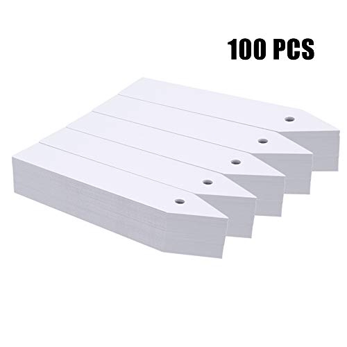 KINGLAKE 100 Piezas 12 cm Etiquetas de Planta de plástico Etiquetas de Semillas Blancas, Marcadores de Hierbas de jardín Blanco Impermeable
