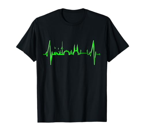 Bremen Skyline Bremen Heartbeat Fan Heart I Love Bremen Camiseta