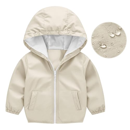 Boys Girls Rain Jacket Kids Zip Up Hooded Windbreaker Waterproof Outerwear Raincoats Fall Winter Outdoor Coat2