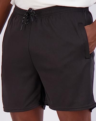 Image of Real Essentials 4 Pack: Men's 7 inch Athletic Running Quick Dry Mesh Shorts with Zipper Pockets (Available in Big & Tall)