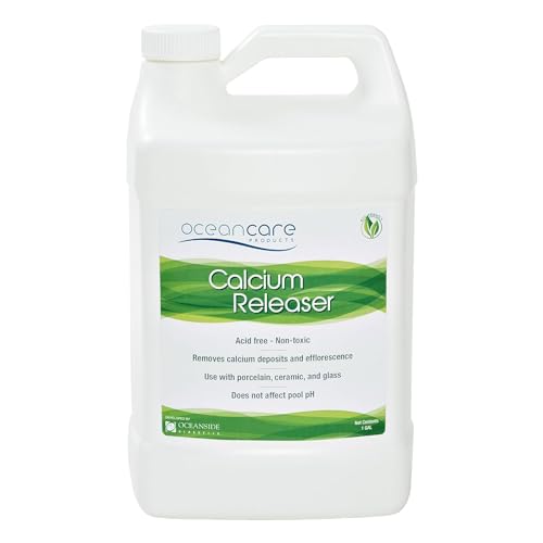 Oceancare Products - Calcium Releaser - Gallon (Cleans up to 300 Square Feet) - Pool Tile Cleaner Calcium Remover, Safe on Glass, Porcelain, & Ceramic Surfaces - Calcium Cleaner - Tile & Grout Cleaner