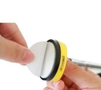 Chris.w Pack Of 4 Smile Face Desktop Gel Ink Pen/Counter Pens With Adhesive-Backed Base, Black Ink, 0.5Mm(All Yellow) #TOP3