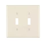 Leviton PJ2-T 2-Gang Toggle Switch Wallplate, Midway Size, Light Almond