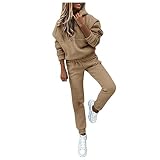 Aukbays Jogginganzug Damen Traingsanzug für Frauen Sportanzug 2 Teilig Freizeitanzug Fitness Tops Sportbekleidung Streetwear Jogginghose Sportswear Set Tracksuit Bekleidungsset Outfit