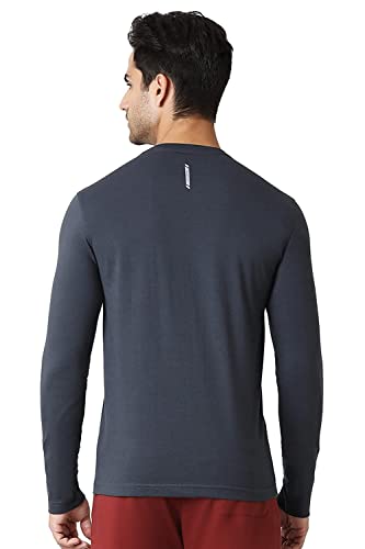 Image of Van Heusen Men Athleisure Regular Fit T-Shirt - Cotton Rich - Crew Neck, Long Sleeve, Printed