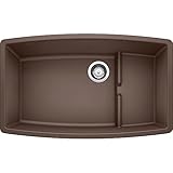 BLANCO, Café Brown 440063 PERFORMA CASCADE SILGRANIT Undermount Kitchen Sink with Colander