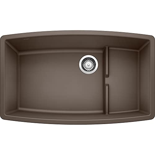 BLANCO, Café Brown 440063 PERFORMA CASCADE SILGRANIT Undermount Kitchen Sink with Colander