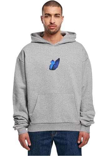 MT Upscale Mister Tee Le Papillon Heavy Oversize Hoody, Felpa con Cappuccio Unisex - Adulto, Grey,