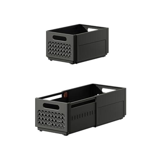 Ruspela Organizador de cajones de ropa, organizador de almacenamiento de armario, 2 cajas de almacenamiento retráctiles, organizadores de armario, contenedores de almacenamiento, organización apilable