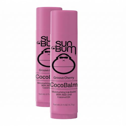 Sun Bum Cocobalm Groove Cherry - Hydrating Lip Balm With Coconut Oil and Aloe Vera - 0.15 oz Stick (Pack of 2)