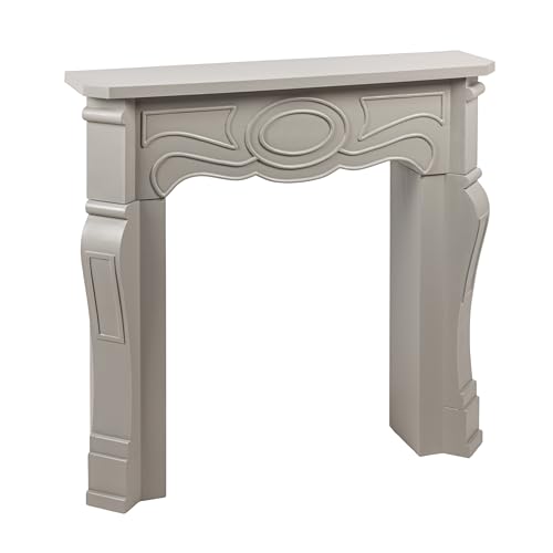 Image of Creative Co-Op Small Victorian Decorative Fireplace Mantel, Grey