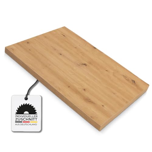 Hausfux Küchenarbeitsplatte nach Maß – 3,8 cm stark – robuste HPL-Beschichtung (Artisan Eiche, Tiefe 50 cm x Länge 50 cm)