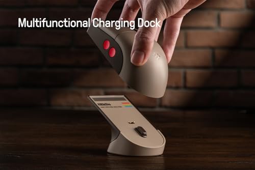 Image of 8Bitdo Retro R8 Mouse with Charging Dock, PAW 3395 Optical Sensor DPI 26K, 4K Polling Rate, Programmable Buttons, HUANO Micro Switches, Ambidextrous - C64 Edition