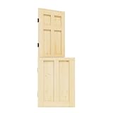 30' x 80' Dutch Door Slab，1.75-inch Solid Pine Wood Front Entry Interior Design，6 Lite Wooden Panel Split Single Door，Exterior Use for Proch,Backyard Entries & Back​