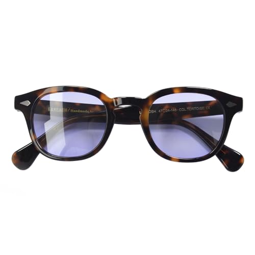 Men's Retro Acetate Round Sunglasses Johnny Depp Sun Style Polarized Lens Glasses Colorful Eyewear