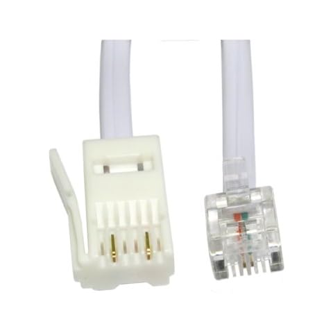 PC Supplies Limited PCSL® BT Plug to RJ11 Modem Cable (1m, White) Cover