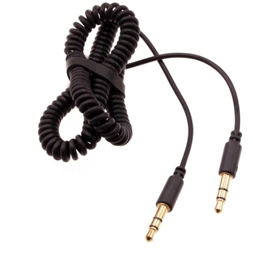 Cable auxiliar Jack 3.5mm en espiral negro