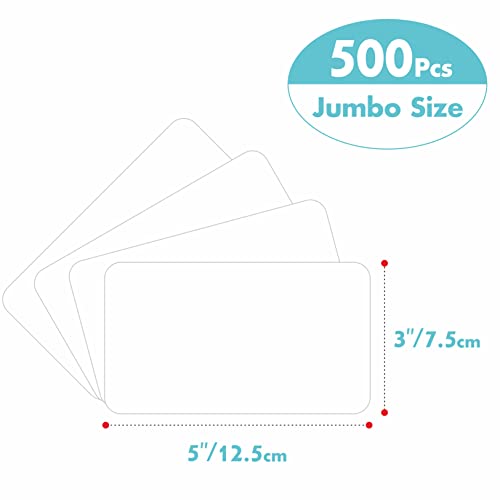 500 Blank Labels, Rectangular Color Code Label With Perforation Line, No Residue For Home Organization Projects, Bins, Kitchen Storage Containers, Desk Items(5” X 3”, White) #TOP1