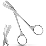 THRAU Augenbrauenschere mit Kamm, Edelstahl Präzisionsschere, Sicherheits-Design, Augenbrauen Trimmer für Damen und Herren, Reise & Zuhause
