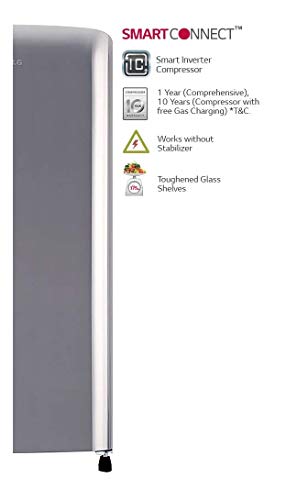 Image of LG 190 L 4 Star Inverter Direct-Cool Single Door Refrigerator (GL-B201APZY, Shiny Steel)