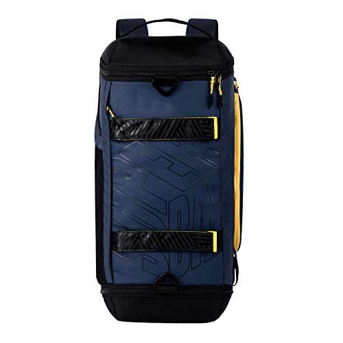 Image of SUPERBAK Polyester Mega 33 Ltrs Hybrid Travel Duffle Cum Backpack (Navy-Yellow) for Gym, Sports, Travel (Dufmega000112)