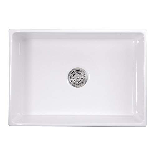 Nantucket Sinks T-Fcfs27 - Nantucket Sinks 27 Inch Farmhouse Fireclay Sink With Drain And Grid #TOP4