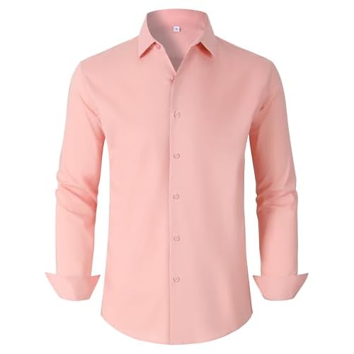 BBIBBI Mens Dress Shirts for Men Long Sleeve Wrinkle Free Button Down Shirt Formal Business Casual Shirts