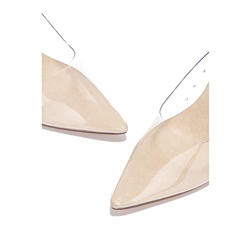 Women's Pointed Toe Clear Heels - Transparent Upper, 3.75 inch Lucite Heel & Genuine Leather Insole, Classy Pointy Pumps (Glass Doll.A)3