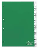 Durable A-Z Index Set 25 Part File - Includes Green Cover Sheet & 20 Dividers - Suitable For A4 Documents - Dimensions 297 x 215/230mm