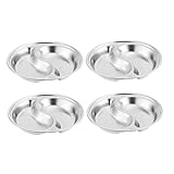 TOYZFRIENDY 4 Piezas Platos Inoxidable Redondos para Salsas y Condimentos Perfectos para Aperitivos y Acompañamientos Hogar y Picnic