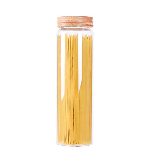 Spaghetti Container Storage, 12 inch Tall Airtight Glass Food Pasta Canisters/Jars with Lids