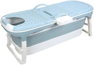 Collapsible Bathtub 58/56/50/46 Inch, Large Portable Bathtub, Freestanding Foldable Tub for Adults Kids, Folding Tub for Shower, Hot Bath, Ice Bath A-blue-150cm