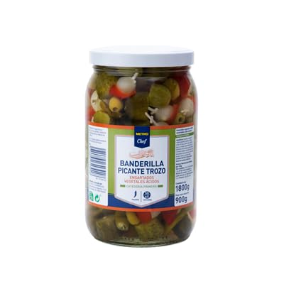 Chef Banderillas Dulces y Picantes – La Mezcla Perfecta para Tus Aperitivos (1 Frasco 900 gne (1800 g), PICANTES RODAJAS)