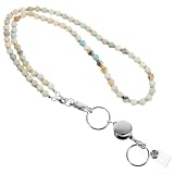Gadpiparty Collar de Mujer con Clip para Tarjetas de Identificación y Cordón Ajustable de Acero Inoxidable y Cristal, Adecuado para Estudiantes y Oficina
