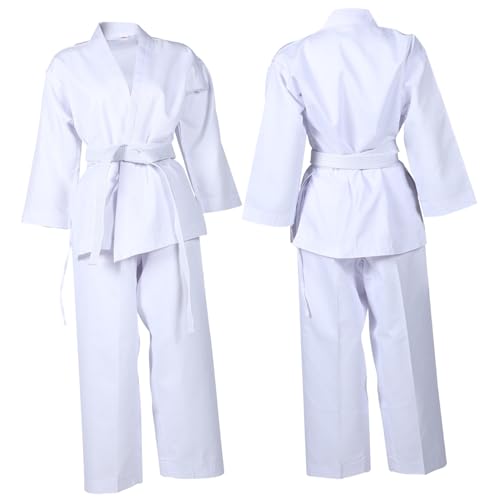 Tenue de karaté blanche anti-déchirure ensemble polyester réutilisable - 7