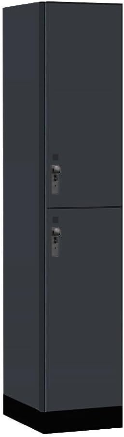 Salsbury Industries 15-42161CM 15 in. Wide Premier Wood Locker - Double Tier - 1 Wide - 6 ft. High - 21 in. Deep - Carbon Mesh - Hasp