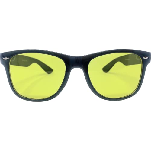 Men Women Unisex Yellow Night Driving Spring Temple Retro Square Glasses